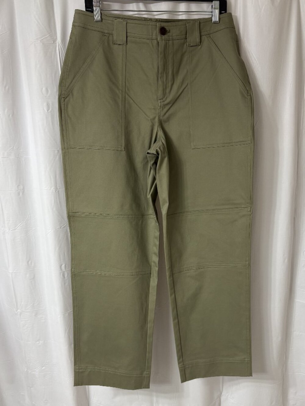 Brooks Brothers Cotton High Rise Patch Pocket Utility Olive/Khaki Pant -Size 10